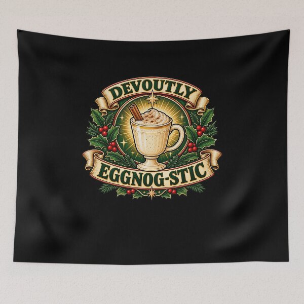 Item preview, Funny Devoutly Eggnog-Stic Christmas Pun Art designed and sold by elderberry.
