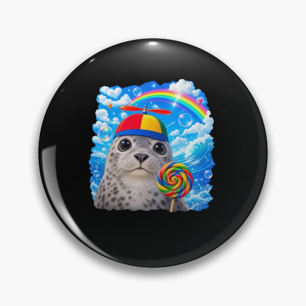 Item preview, Funny Seal With Propeller Cap and Lollipop Hopecore Art designed and sold by elderberry.