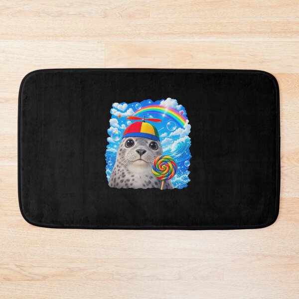 Item preview, Funny Seal With Propeller Cap and Lollipop Hopecore Art designed and sold by elderberry.