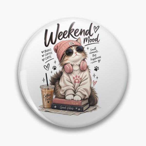 Item preview, Weekend Mood Cat - Books Coffee Cats Aesthetic designed and sold by GenZFashion000.