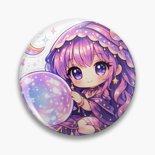Item preview, Crystal Ball Anime Sticker Chibi Magical Fortune Teller for Fantasy & Otaku Fans designed and sold by CutePrintCorner.