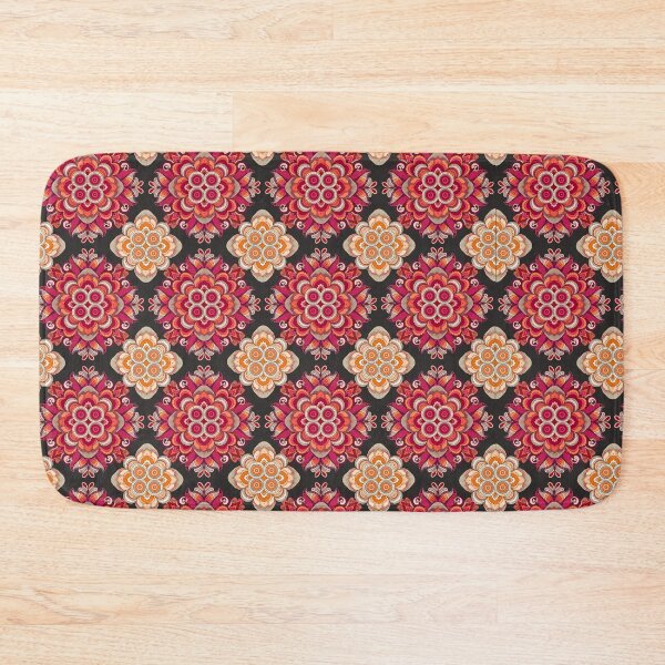 Item preview, Boho Mandala Floral Pattern – Burgundy Ornamental Folk Art designed and sold by Mousy17.