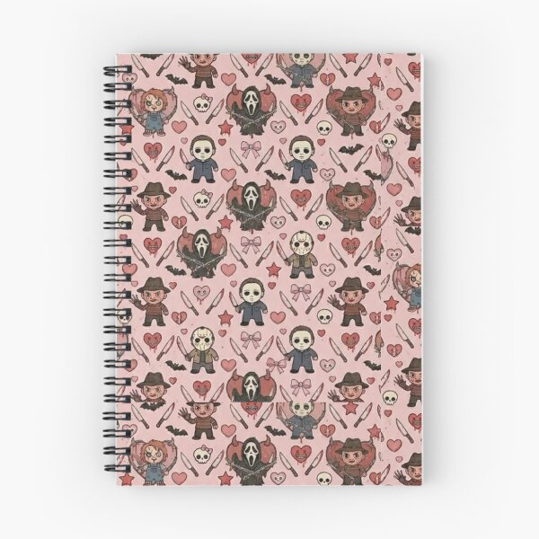 Item preview, Cute Coquette Horror Movie Villains Pink Seamless Pattern designed and sold by GrimNest.
