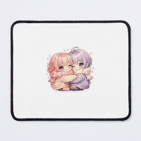 Item preview, Anime Comfort Hug Sticker Chibi Kawaii Friendship for Emotional & Cozy Fans designed and sold by CutePrintCorner.