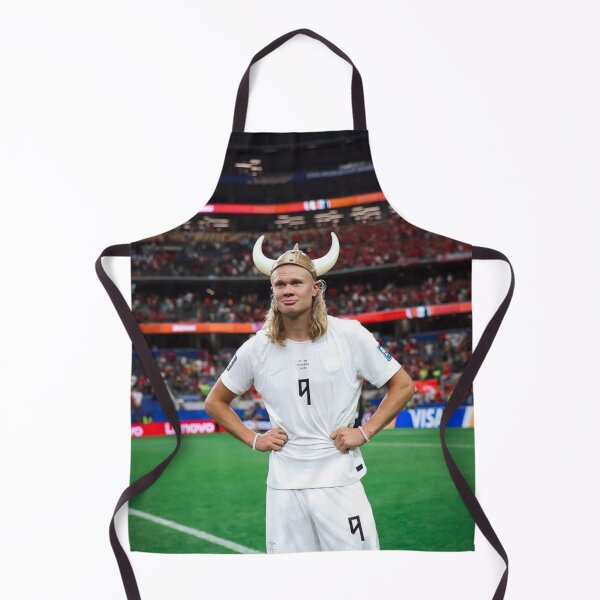 Item preview, Erling Haaland Viking: Norway Striker in Horned Helmet Football Poster designed and sold by ArchiveHue.