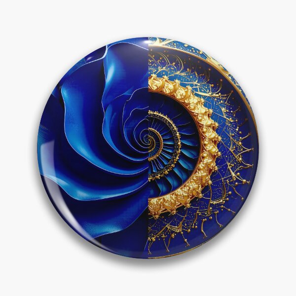 Item preview, Classic Sapphire and Gold Filigree Geometric Vortex designed and sold by Vicky Brago-Mitchell®.