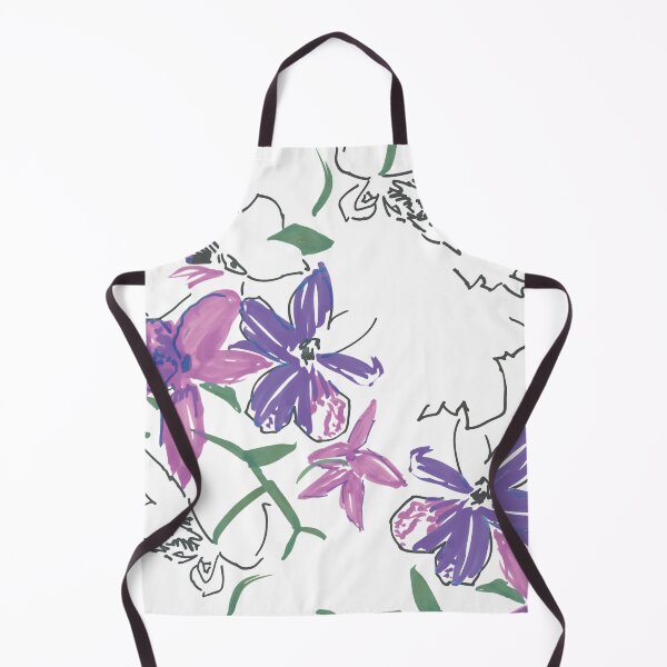 Item preview, Hand Drawn Floral Pattern – Purple & Pink Botanical Flowers designed and sold by artworkathome.