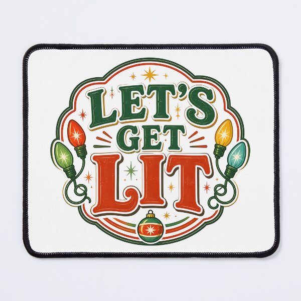 Item preview, Let's Get Lit Christmas String Lights Funny Holiday Design designed and sold by OliviaHayesArt.