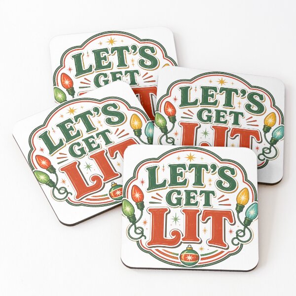 Item preview, Let's Get Lit Christmas String Lights Funny Holiday Design designed and sold by OliviaHayesArt.