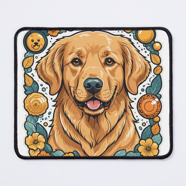 Item preview, Golden Retriever Face Portrait Floating Elements Design – Golden retriever mom gift designed and sold by michallechowicz.