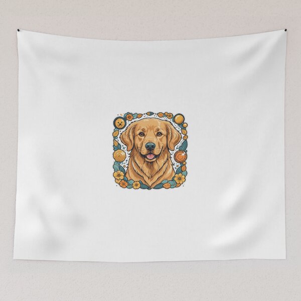 Item preview, Golden Retriever Face Portrait Floating Elements Design – Golden retriever mom gift designed and sold by michallechowicz.