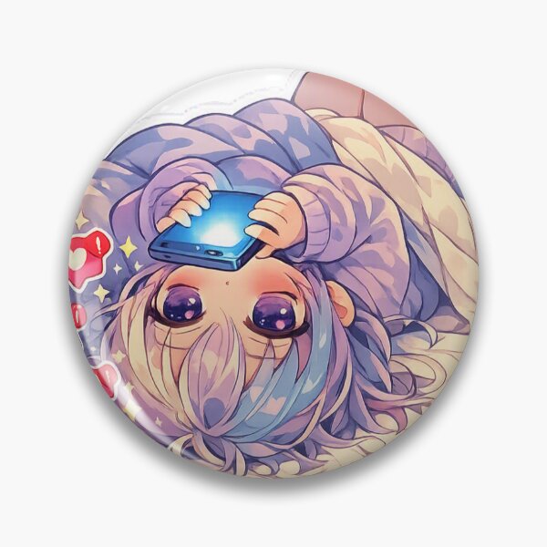 Item preview, Doomscrolling Anime Sticker Chibi Gen Z Meme for Phone Addicts & Otaku designed and sold by CutePrintCorner.