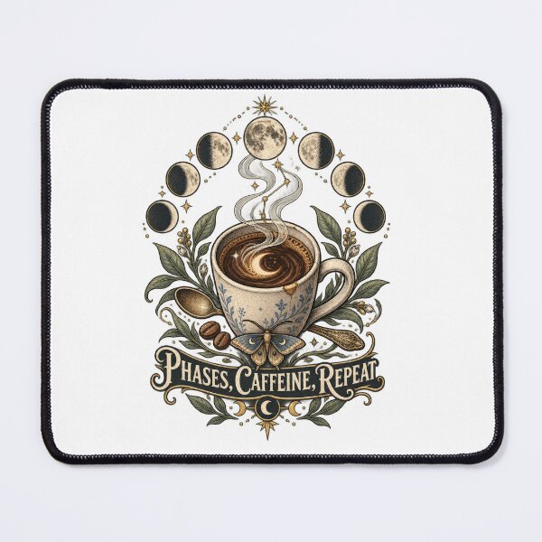 Artikelvorschau, Mondphasen Koffein Wiederholen Kaffee entworfen und verkauft von Trendy-Artistry.