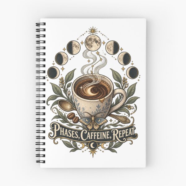 Item preview, Phases Caffeine Repeat Moon Coffee designed and sold by Trendy-Artistry.
