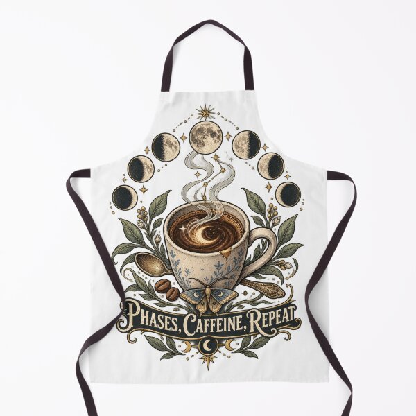 Item preview, Phases Caffeine Repeat Moon Coffee designed and sold by Trendy-Artistry.