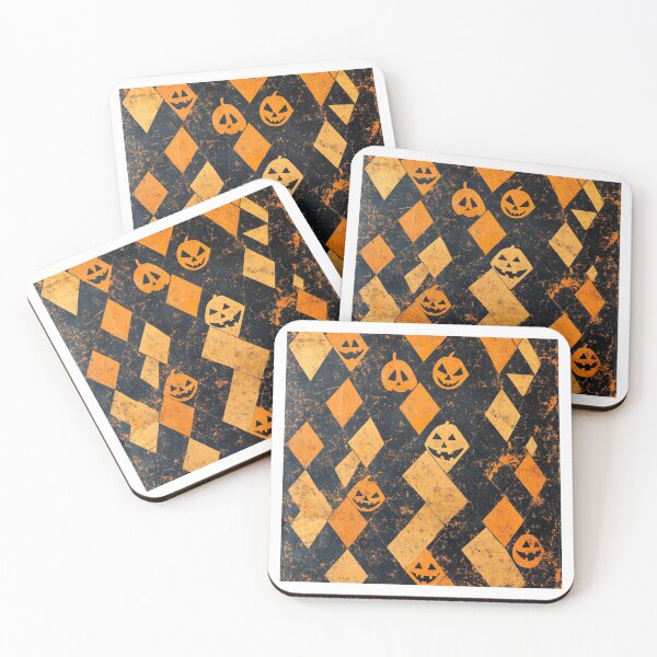 Item preview, Distressed Harlequin Halloween Pumpkins – Vintage Spooky Art designed and sold by BackTWO.