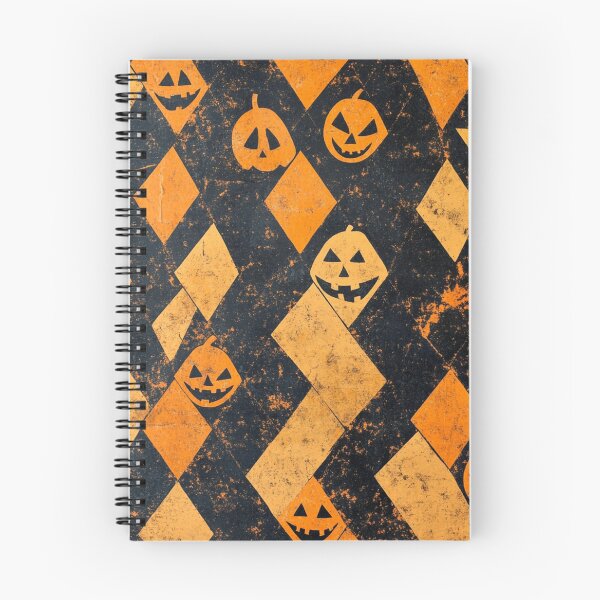 Item preview, Distressed Harlequin Halloween Pumpkins – Vintage Spooky Art designed and sold by BackTWO.