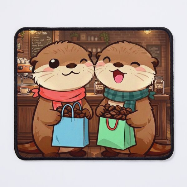 Item preview, Coffee Bean Shopping Sea Otters designed and sold by Otterbean.