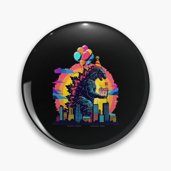 Item preview, Birthday Kaiju Retro City Balloons Cake designed and sold by burmside48.