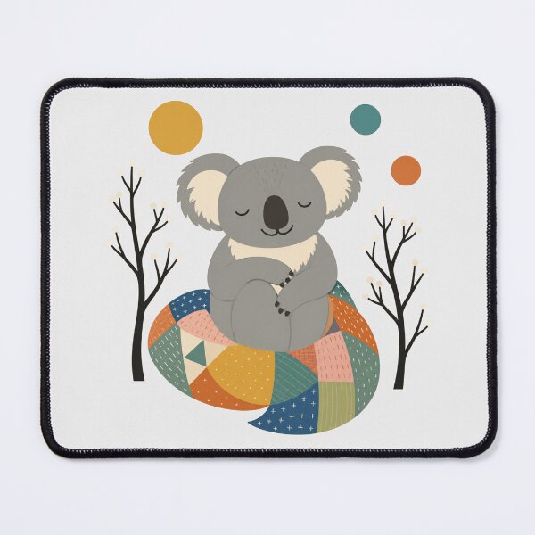 Item preview, Sleepy Boho Rainbow Koala on Patchwork Cute Australiana Nursery Art designed and sold by Yellowriversss.