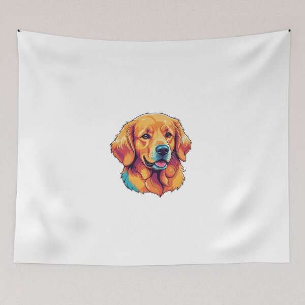 Item preview, Golden Retriever Face Portrait 80s Synthwave Style – Golden retriever mom gift designed and sold by michallechowicz.