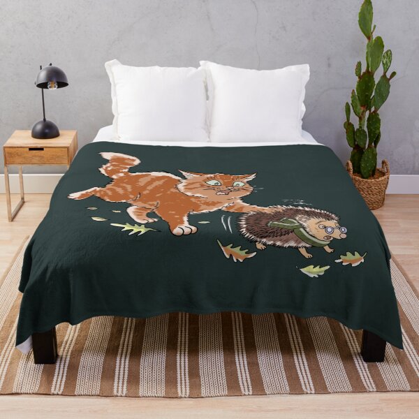 Item preview, Cat and Hedgehog Autumn Funny Cottagecore Whimsical Cute Orange Cat designed and sold by LeshanArt.