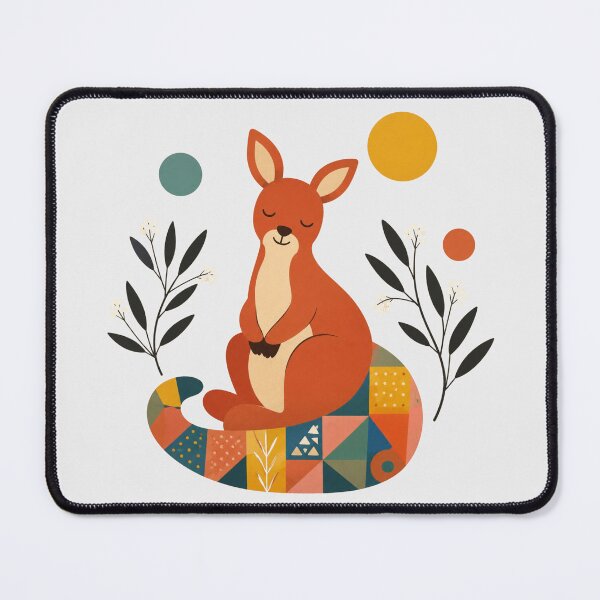 Item preview, Sleepy Rainbow Red Kangaroo on Boho Quilt Hoo Roo Aussie Bush Baby Art designed and sold by Yellowriversss.