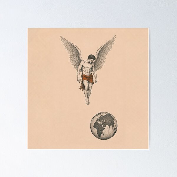 Item preview, Sorrowful Angel Watching Over Earth designed and sold by Qenlo.