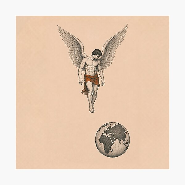Item preview, Sorrowful Angel Watching Over Earth designed and sold by Qenlo.