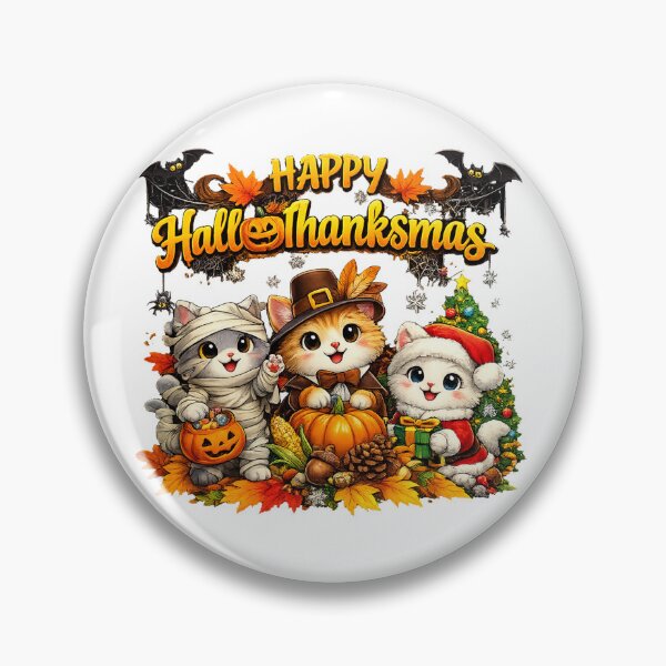 Item preview, Cute Cats Happy Hallothanksmas Funny Halloween Thanksgiving Xmas 2026 designed and sold by QuiteOrbit.