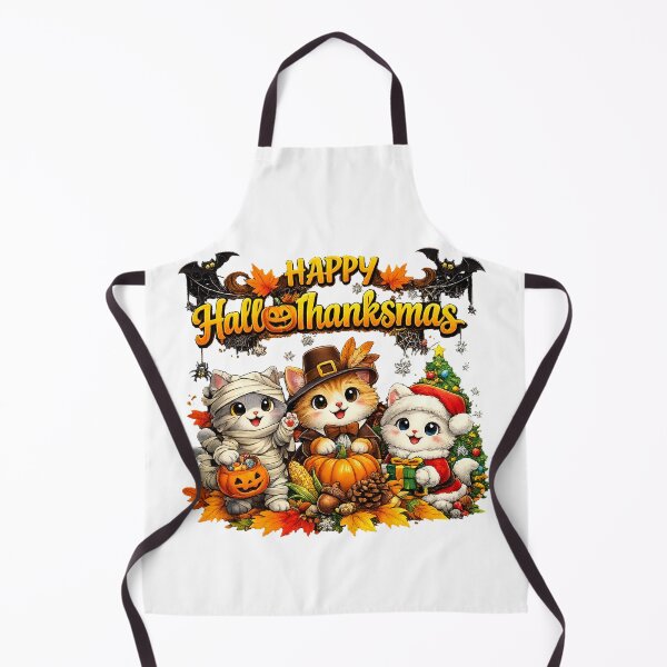 Item preview, Cute Cats Happy Hallothanksmas Funny Halloween Thanksgiving Xmas 2026 designed and sold by QuiteOrbit.