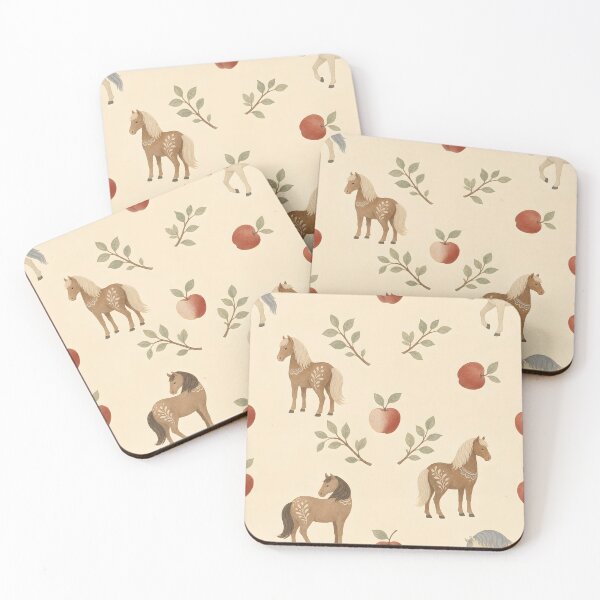 Item preview, Equestrian Horse and Apple Folk Pattern – Country Heritage Art designed and sold by BackTWO.