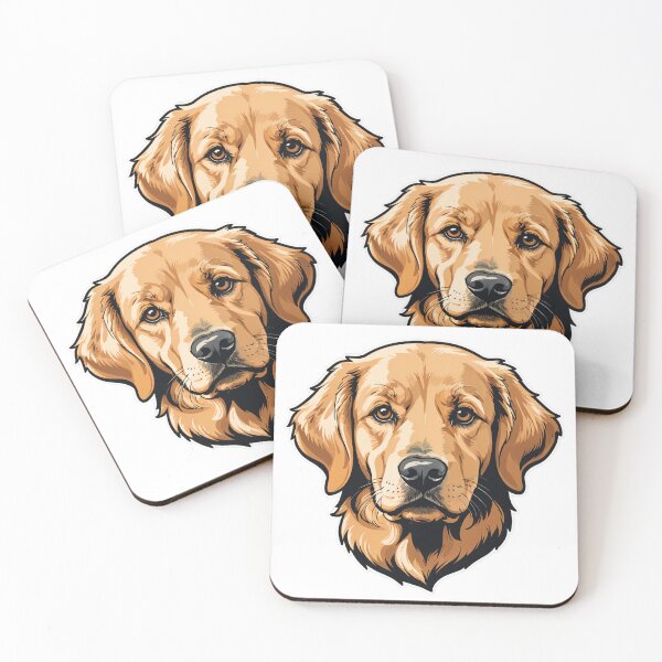 Item preview, Golden Retriever Face Portrait Black and White Ink Style – Golden retriever mom gift designed and sold by michallechowicz.
