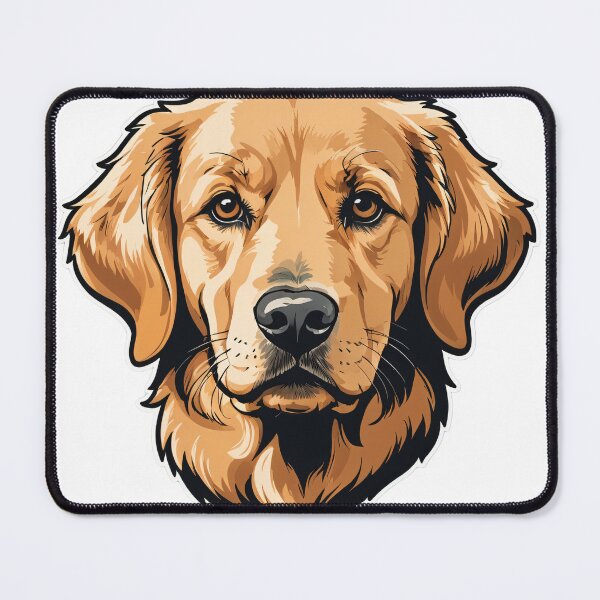 Item preview, Golden Retriever Face Portrait Black and White Ink Style – Golden retriever mom gift designed and sold by michallechowicz.
