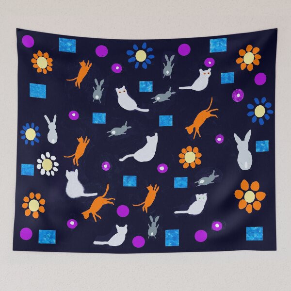 Item preview, Cats and Rabbits Pattern designed and sold by Elaine M Hayward .