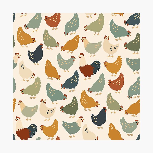 Item preview, Farmhouse Chicken and Rooster Pattern – Rustic Country Art designed and sold by BackTWO.