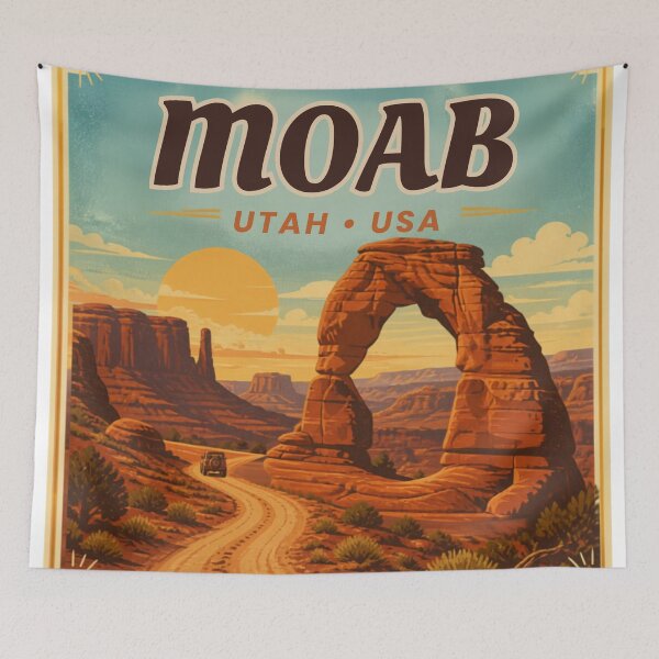 Item preview, Moab Utah Vintage Travel Poster Desert designed and sold by MerchVersum.