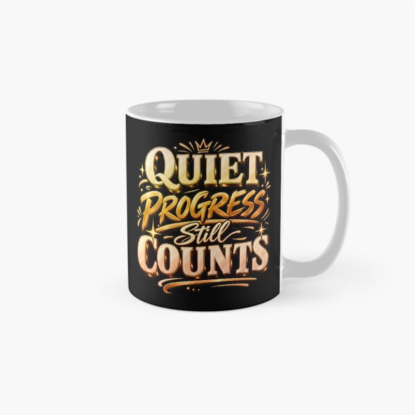Item preview, Quiet Progress Still Counts Gold Typography designed and sold by TrinovaCreates.
