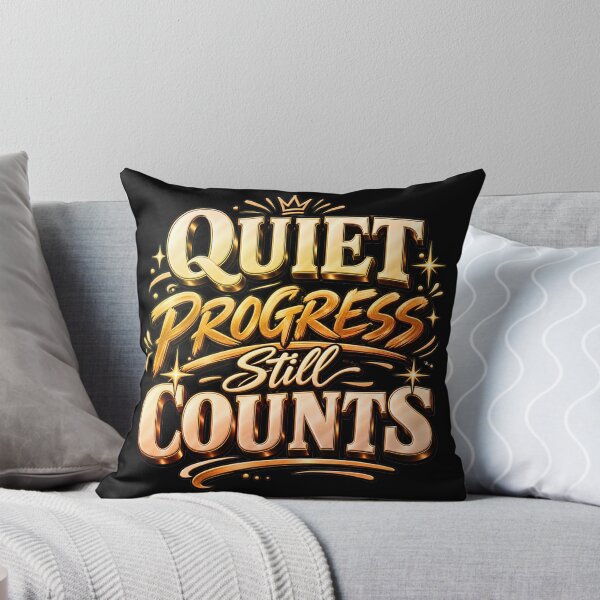 Item preview, Quiet Progress Still Counts Gold Typography designed and sold by TrinovaCreates.