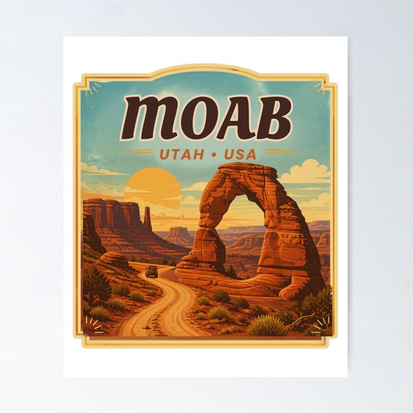 Item preview, Moab Utah Vintage Travel Poster Desert designed and sold by MerchVersum.