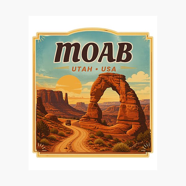 Item preview, Moab Utah Vintage Travel Poster Desert designed and sold by MerchVersum.