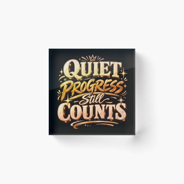 Item preview, Quiet Progress Still Counts Gold Typography designed and sold by TrinovaCreates.