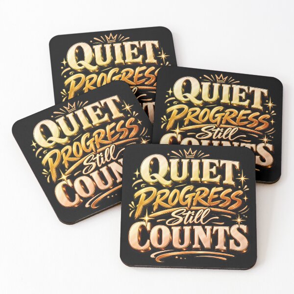 Item preview, Quiet Progress Still Counts Gold Typography designed and sold by TrinovaCreates.