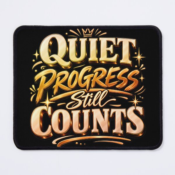 Item preview, Quiet Progress Still Counts Gold Typography designed and sold by TrinovaCreates.