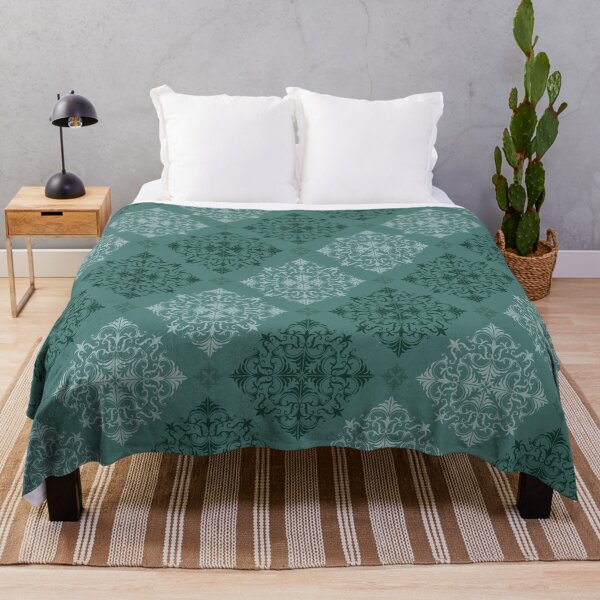 Item preview, Teal Damask Seamless Pattern with Classic Ornamental Motifs designed and sold by PowerAntShop.