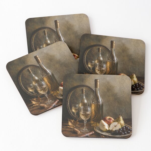 Item preview, Still Life with White Wine and Autumn Fruits designed and sold by andreisky.