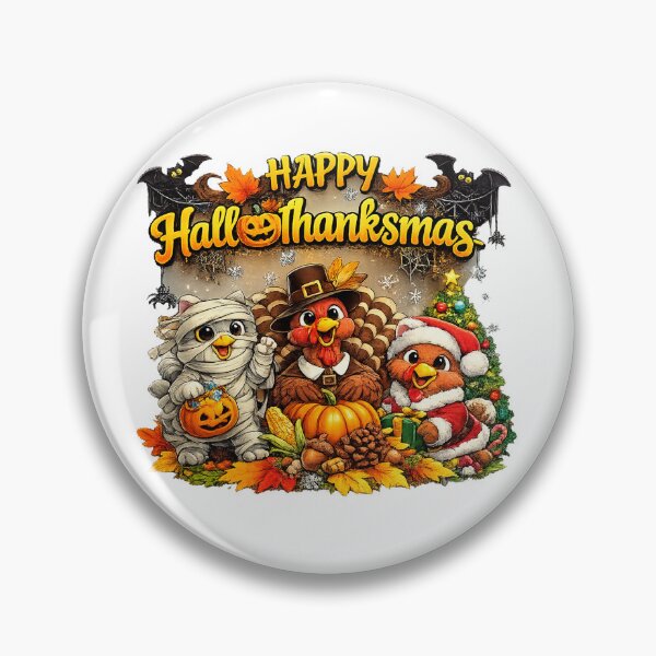 Item preview, Happy Hallothanksmas 2026 Funny turkeys Halloween Thanksgiving Xmas designed and sold by QuiteOrbit.