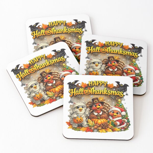 Item preview, Happy Hallothanksmas 2026 Funny turkeys Halloween Thanksgiving Xmas designed and sold by QuiteOrbit.