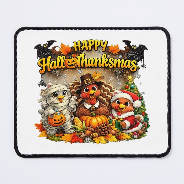 Item preview, Happy Hallothanksmas 2026 Funny turkeys Halloween Thanksgiving Xmas designed and sold by QuiteOrbit.