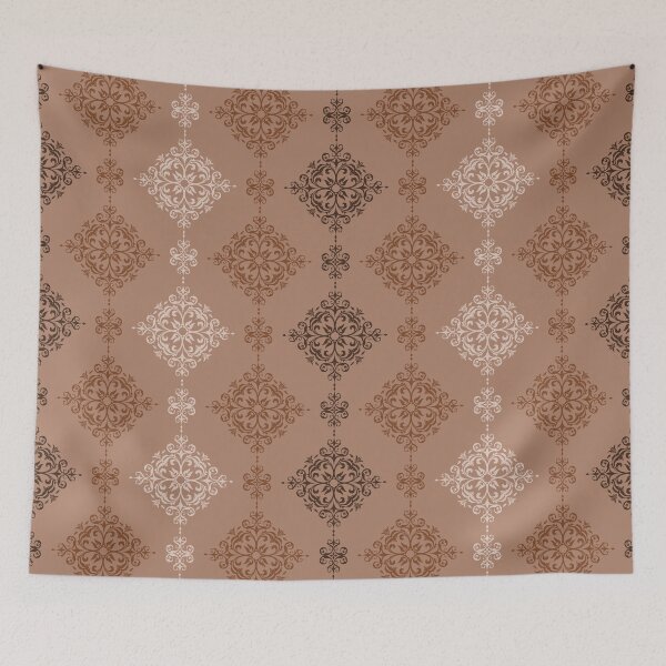 Item preview, Brown Damask Seamless Pattern with Vertical Ornamental Lines designed and sold by PowerAntShop.